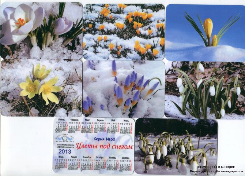 Серия календарей «Цветы под снегом» 16 штук 2013 год