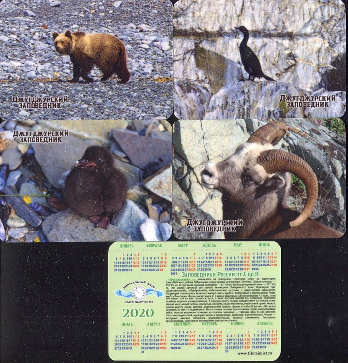 Серия календарей «Джугджурский заповедник фауна» 22 штуки 2020 год